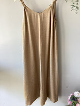 Load image into Gallery viewer, Natural Linen Look Ruched Sleeve Maxi Dress