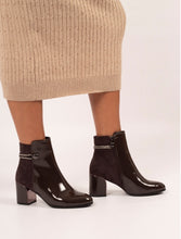 Load image into Gallery viewer, Lunar Lily Dark Grey Patent Ankle Boot