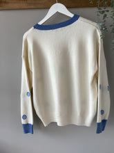 Load image into Gallery viewer, Cream Knit Long Sleeve Polka Dot Sweater