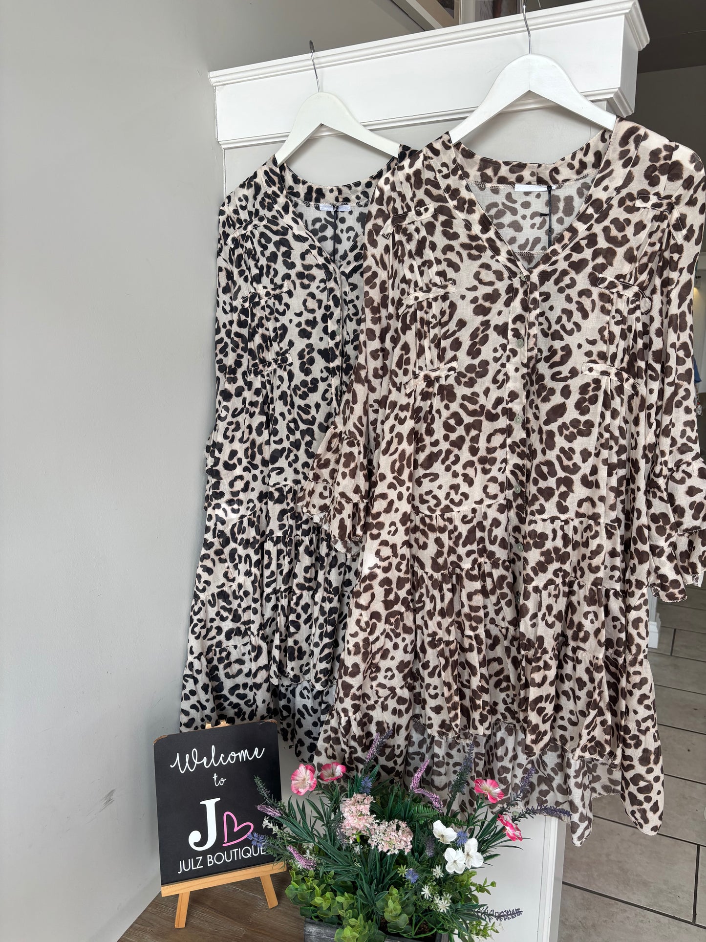 Leopard Print Tiered Dress