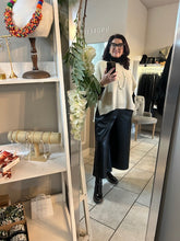 Load image into Gallery viewer, CHALK Darcy Faux Leather Wide Leg Cropped Trouser