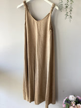 Load image into Gallery viewer, Natural Linen Look Ruched Sleeve Maxi Dress