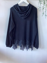 Load image into Gallery viewer, Malissa J Lace Panel Knit Hoodie