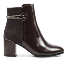 Load image into Gallery viewer, Lunar Lily Dark Grey Patent Ankle Boot