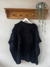 Load image into Gallery viewer, Malissa J Black Fringe Throw Over