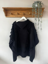 Load image into Gallery viewer, Malissa J Black Fringe Throw Over