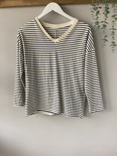 Load image into Gallery viewer, Striped V Neck Long T Shirt Ideal

