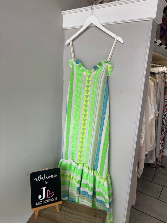 Neon Aztec Strappy Dress