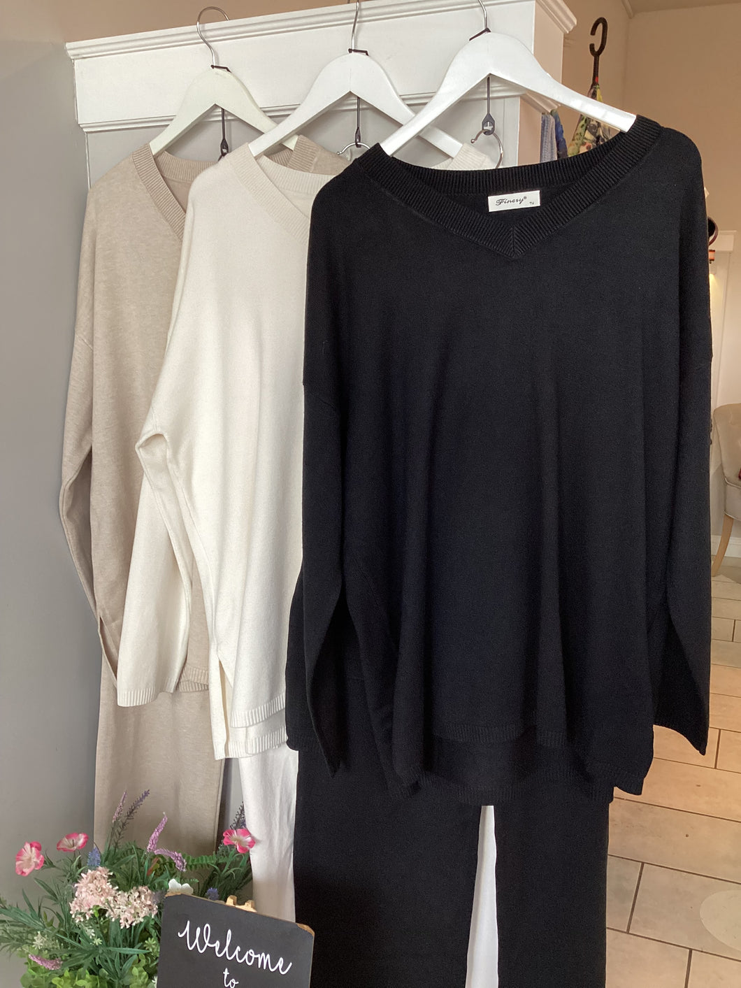 V Neck Soft Knit Lounge Suit