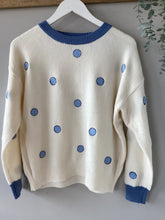 Load image into Gallery viewer, Cream Knit Long Sleeve Polka Dot Sweater
