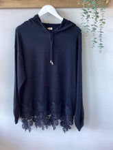 Load image into Gallery viewer, Malissa J Lace Panel Knit Hoodie
