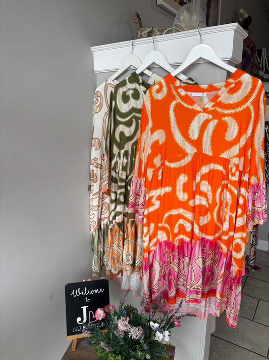 Swirl Smock Dress