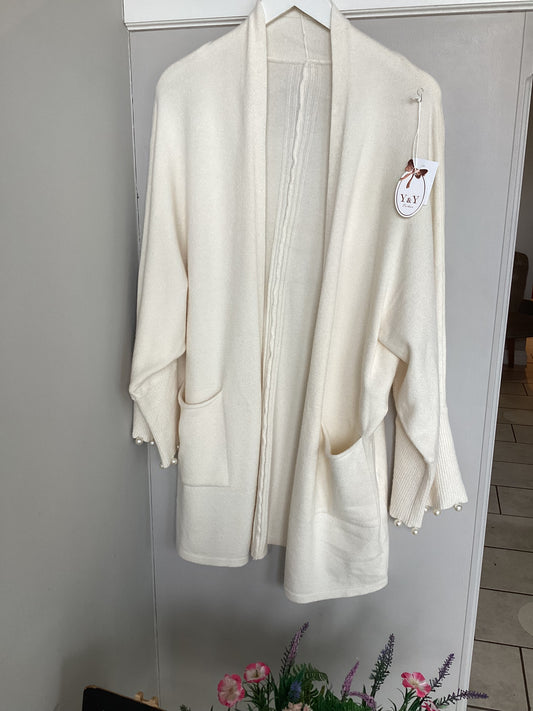 Pearl Sleeve Cardigan