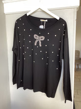 Load image into Gallery viewer, Malissa J Jewelled Bow T Shirt
