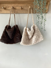 Load image into Gallery viewer, Malissa J Criss Cross Square Faux Fur Bag
