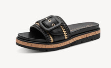 Load image into Gallery viewer, Marco Tozzi Black Buckle Mule
