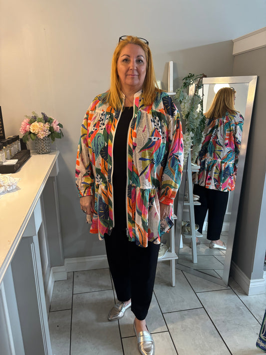 Malissa J - Longer Tropical Print Jacket