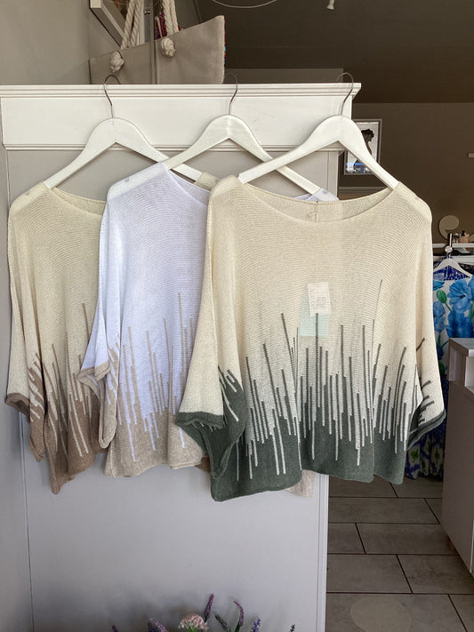 Fine Knit Two Tone Tops