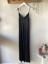 Load image into Gallery viewer, Black Satin WideLeg Jumpsuit
