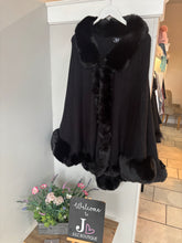 Load image into Gallery viewer, Faux Fur Trim Cape
