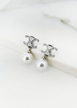 Load image into Gallery viewer, Envy Pearl CC Diamante Earrings
