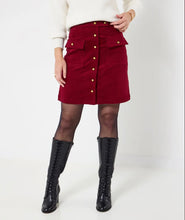 Load image into Gallery viewer, JoeBrowns - Charming Cord Button Front Mini Skirt
