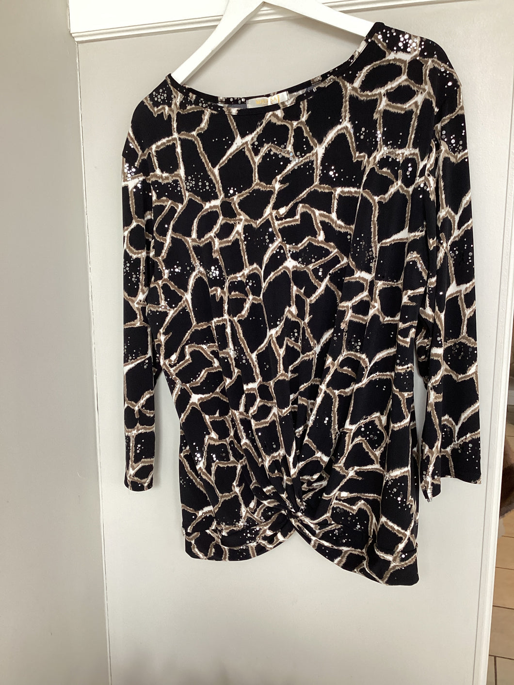 Malissa J Animal Shimmer Twist Top