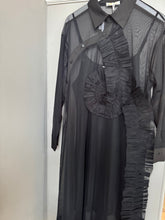 Load image into Gallery viewer, Malissa J Sheer Pleated Appliqué  Shirt Dress
