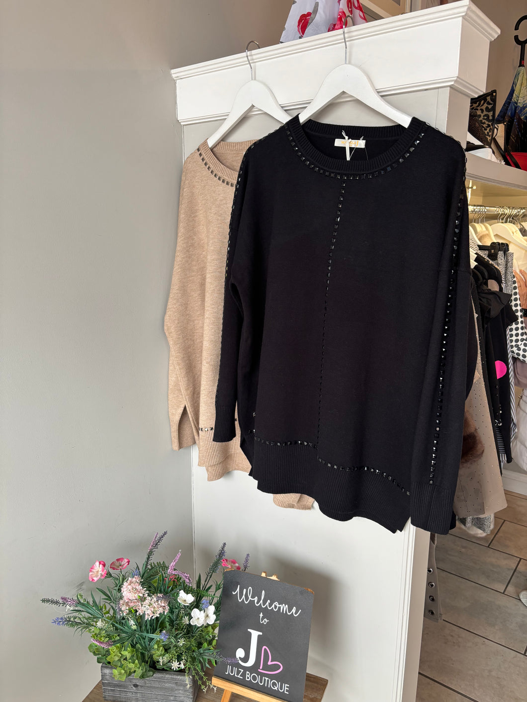 Malissa J - Studded Round Neck Jumper