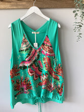 Load image into Gallery viewer, Malissa J Tropical Print Drawstring Vest Top
