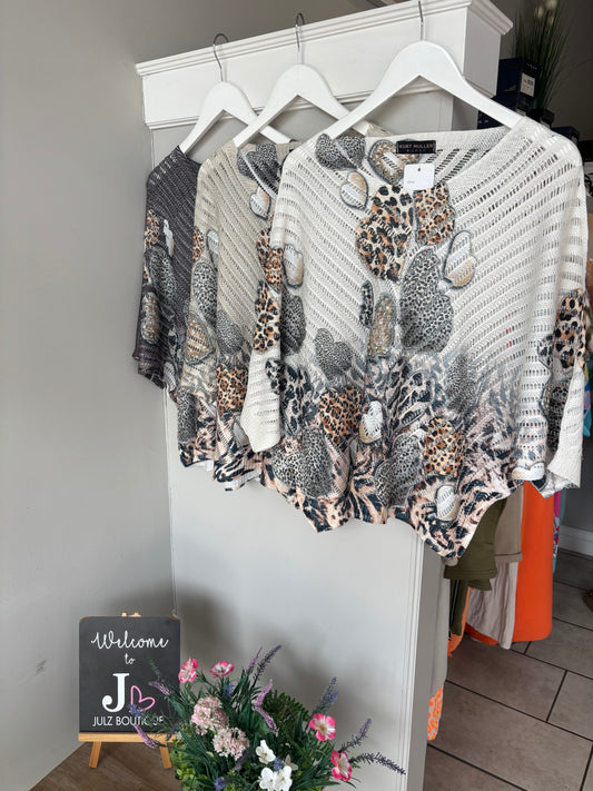 Animal Print Heart Tops