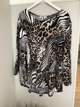 Load image into Gallery viewer, Malissa J Oversized Animal Print Top
