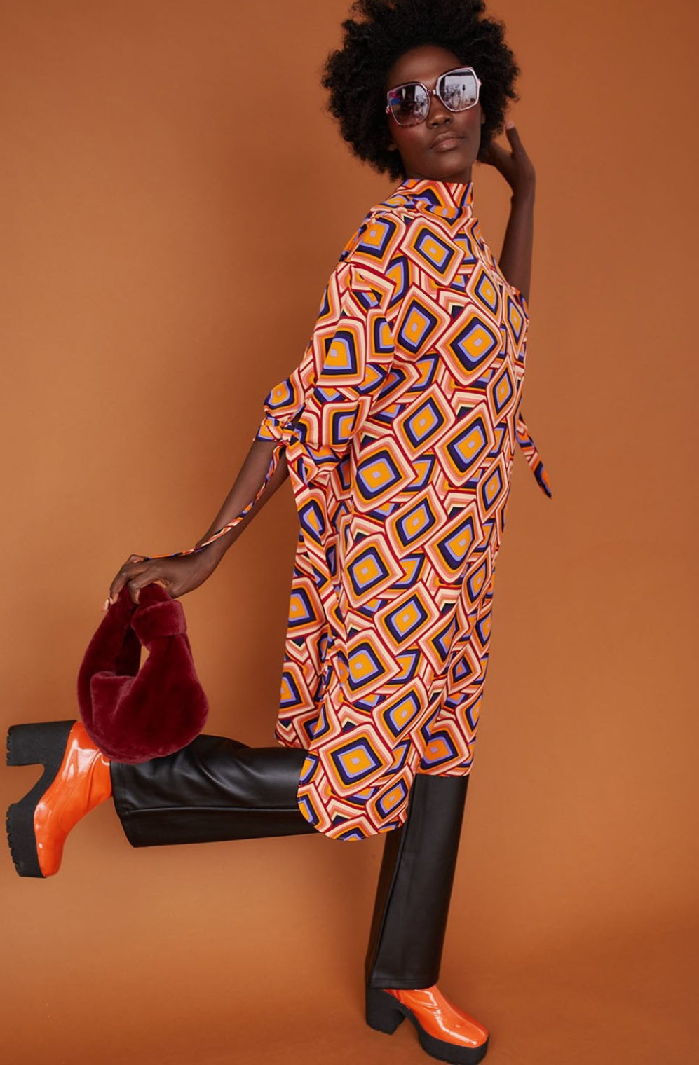 JAYLEY GEOMETRIC MIDI DRESS