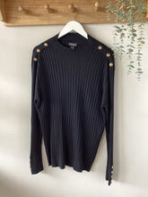 Load image into Gallery viewer, Solo Gold Button Ribbed Jumper
