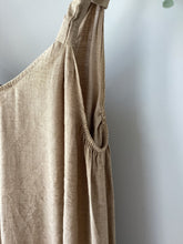 Load image into Gallery viewer, Natural Linen Look Ruched Sleeve Maxi Dress
