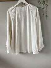 Load image into Gallery viewer, Ivory Boho Embroidered V-Neck Blouse
