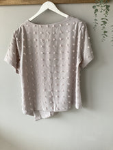 Load image into Gallery viewer, Malissa J Swiss-Dot Textured Asymmetrical Blouse
