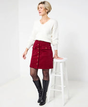 Load image into Gallery viewer, JoeBrowns - Charming Cord Button Front Mini Skirt
