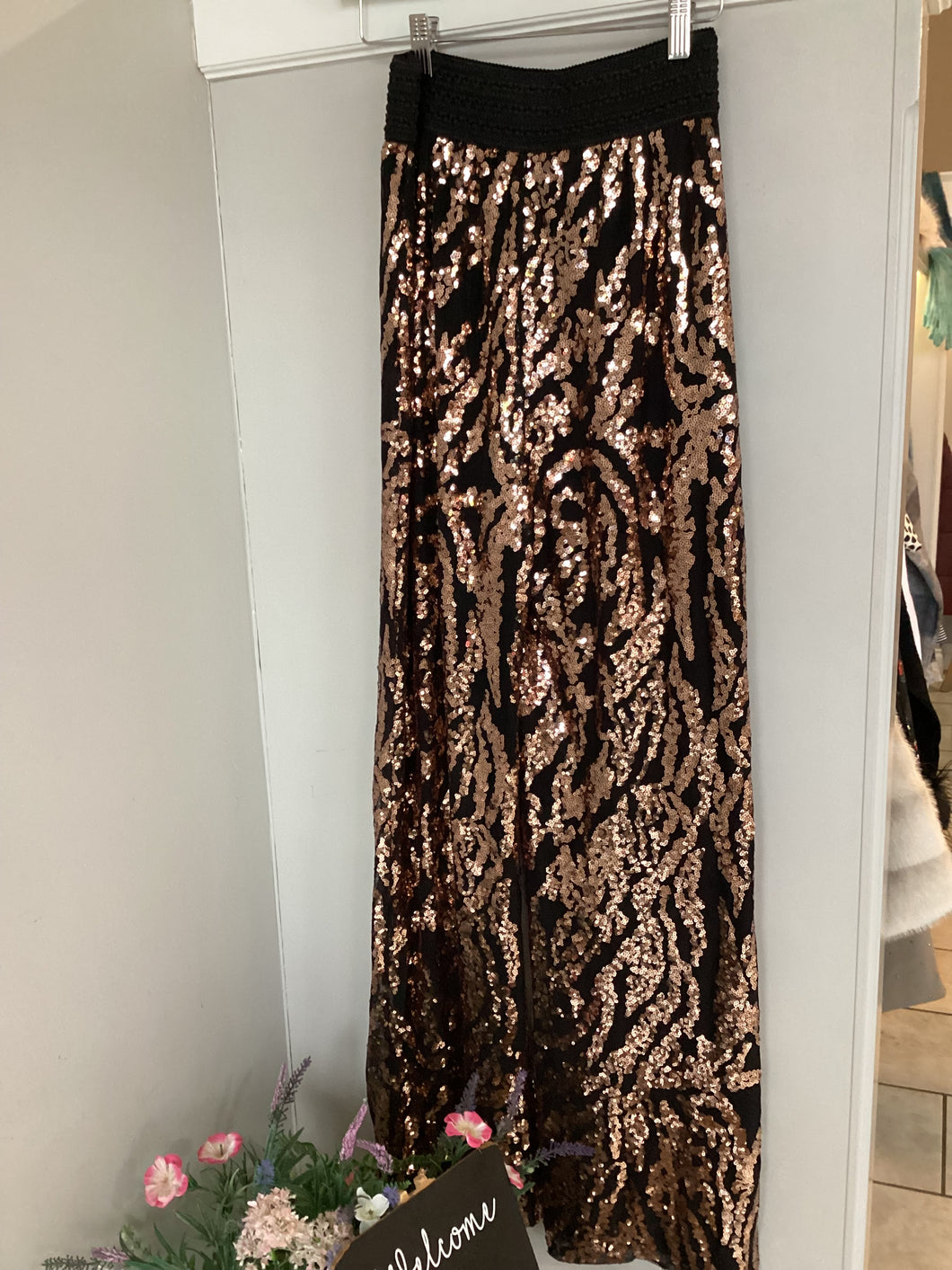 Malissa J Bronze Sequin Trousers