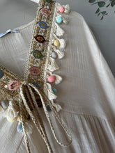 Load image into Gallery viewer, Boho Embellished PomPom Tunic Dress
