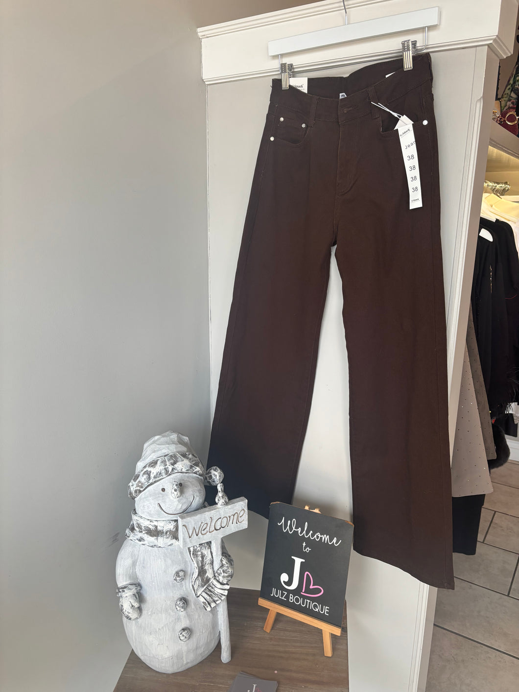 ChocolateWide Leg Stretch Jeans
