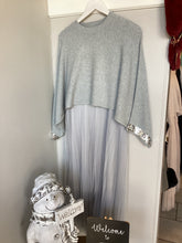 Load image into Gallery viewer, Sequin Cuff Knit &amp; Pleat  Dress
