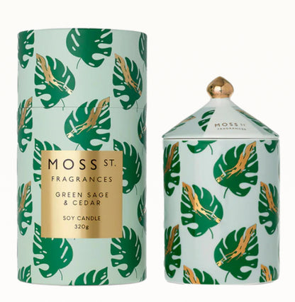 Moss St. Fragrances Green Sage & Cedar Candle