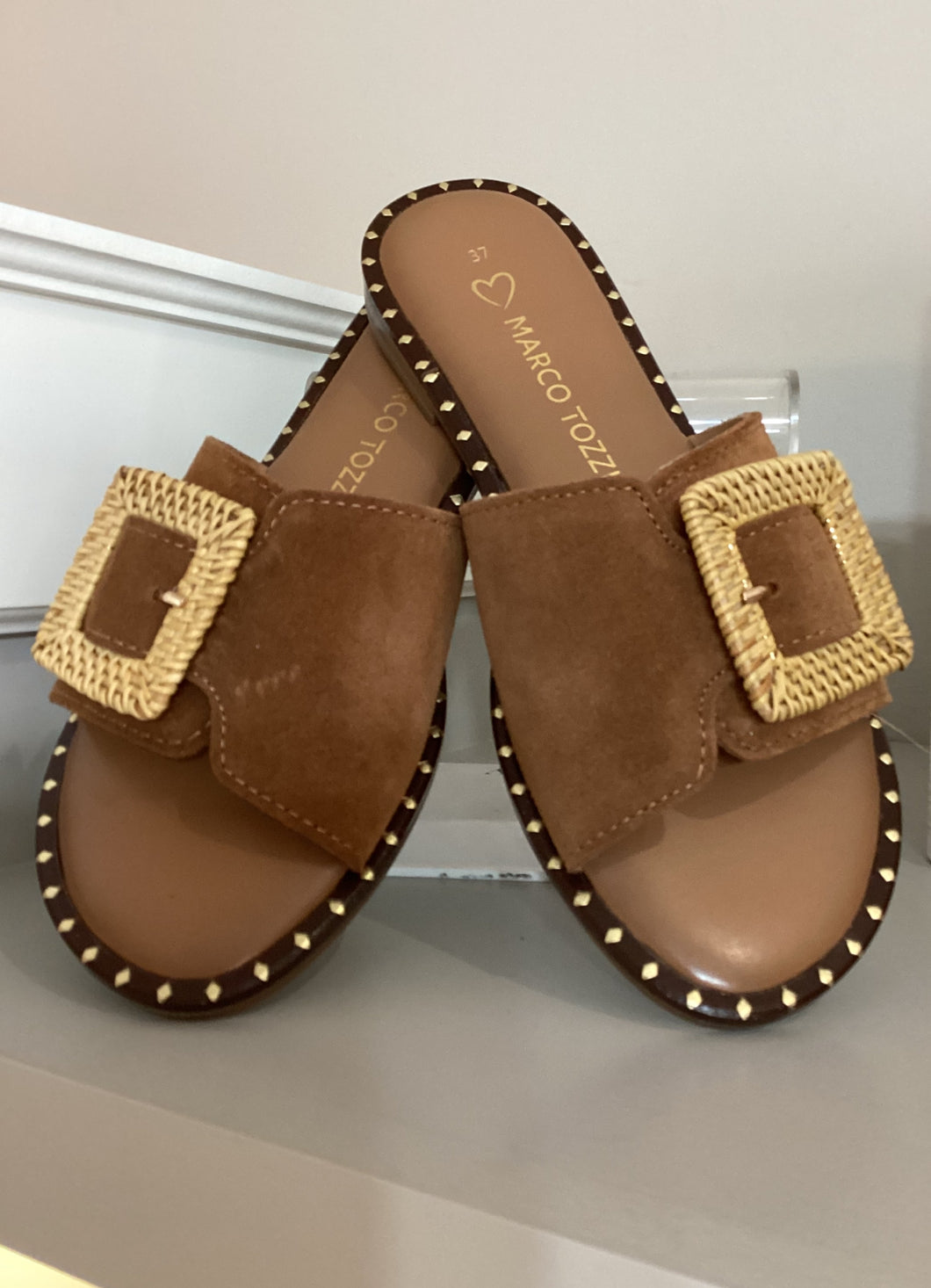 Marco Tozzi Cognac Comb Sandal