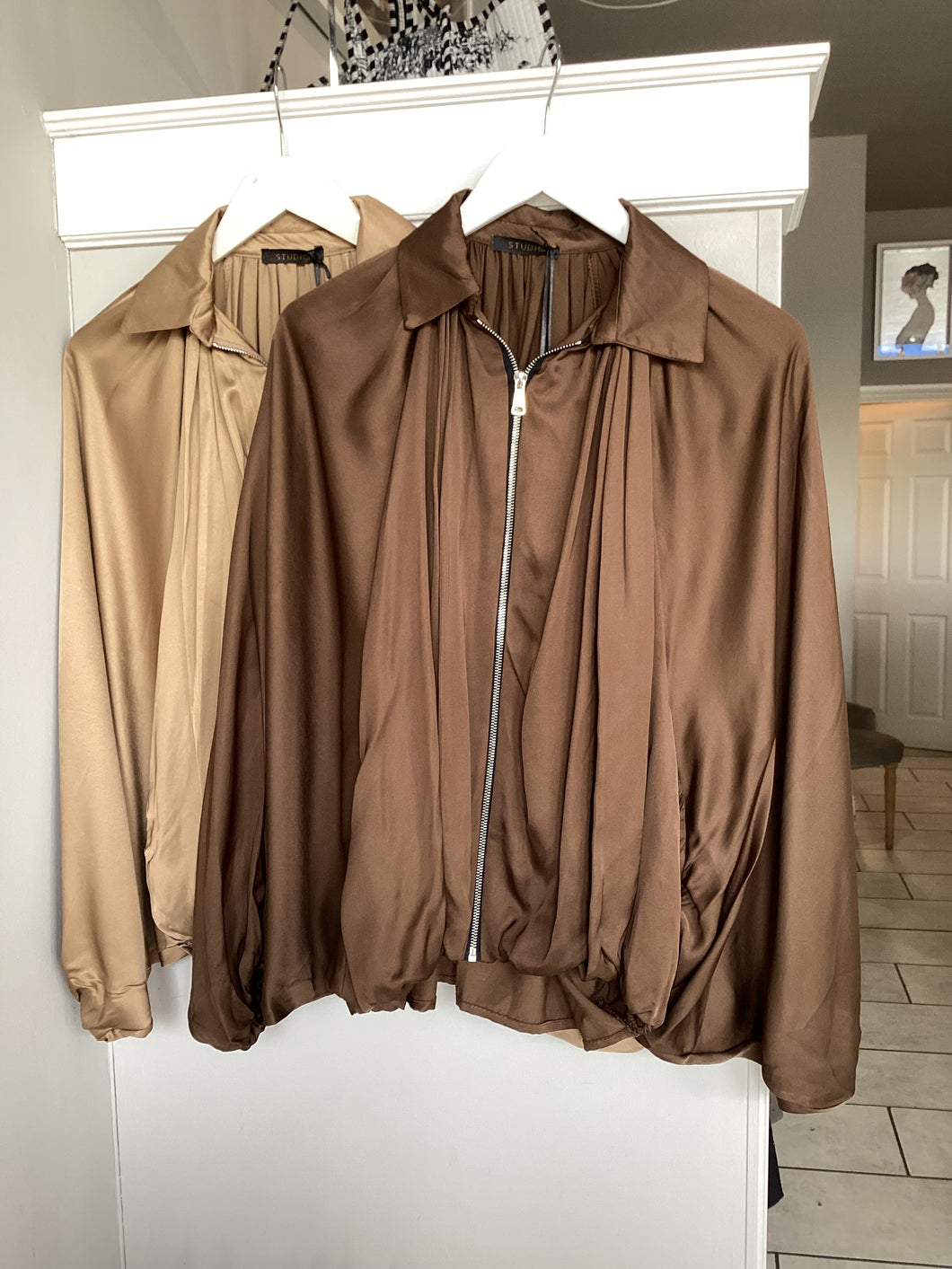 Silky Batwing Zip Jacket