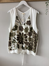 Load image into Gallery viewer, Malissa J Sage Floral Drawstring Vest Top
