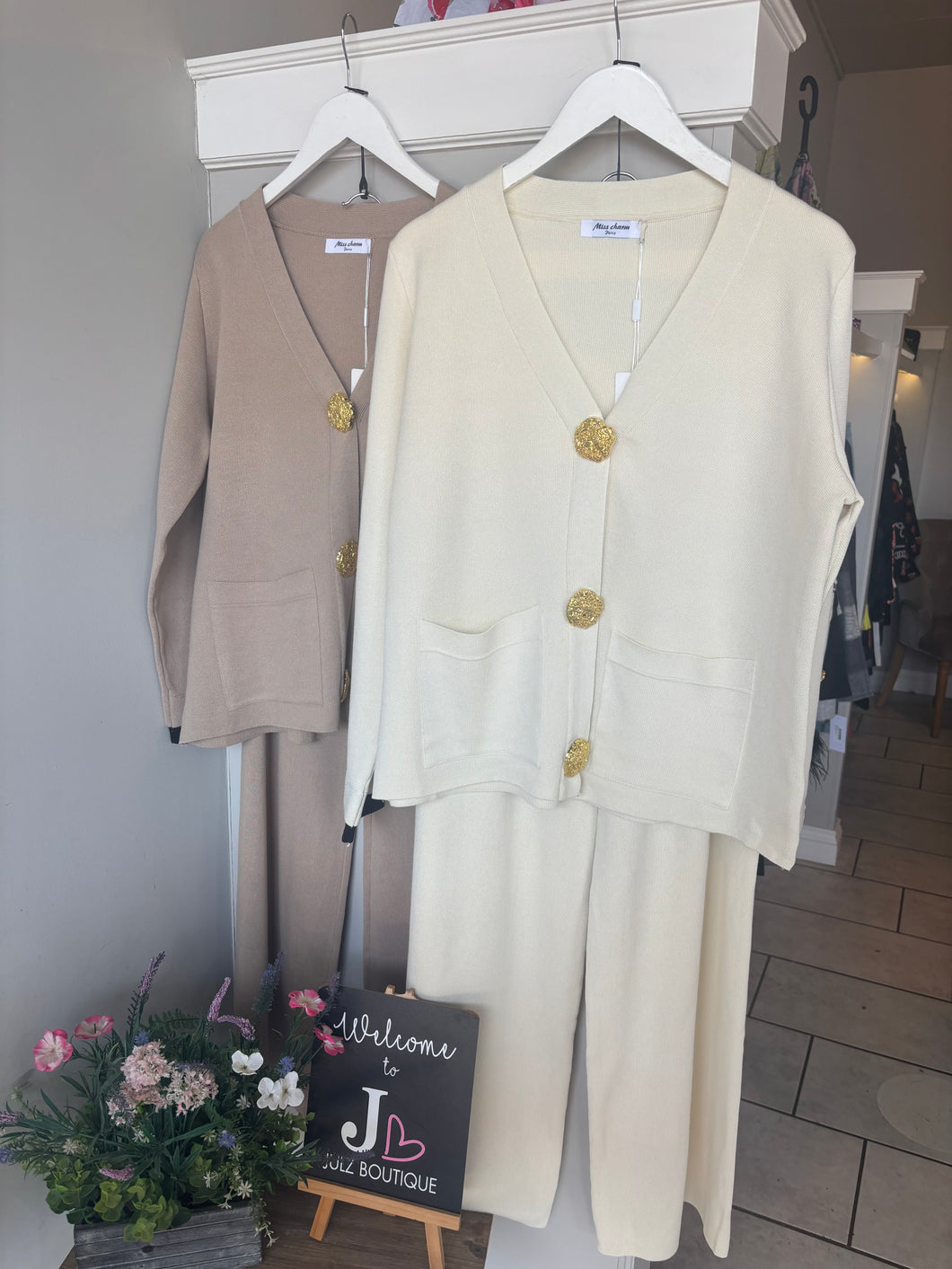 Large Button Cardigan Lounge Set