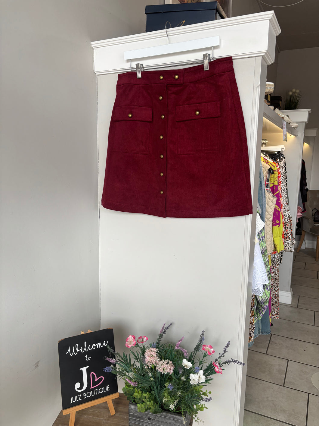 JoeBrowns - Charming Cord Button Front Mini Skirt