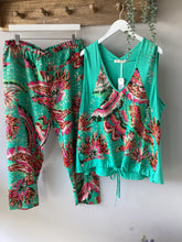 Load image into Gallery viewer, Malissa J Tropical Print Drawstring Vest Top

