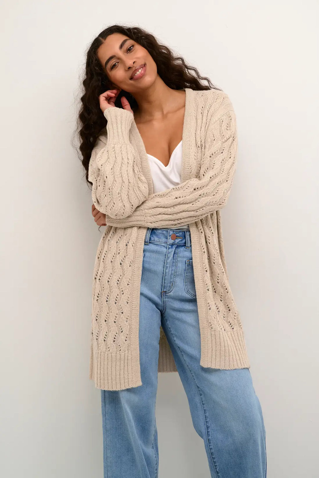 KAFFE Lena Long Knit Cardigan